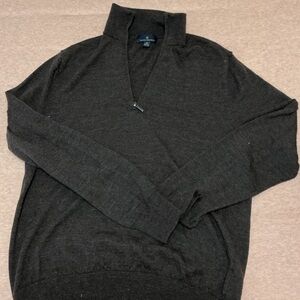 Brooks Brothers Men's Charcoal Zip Up Sweater